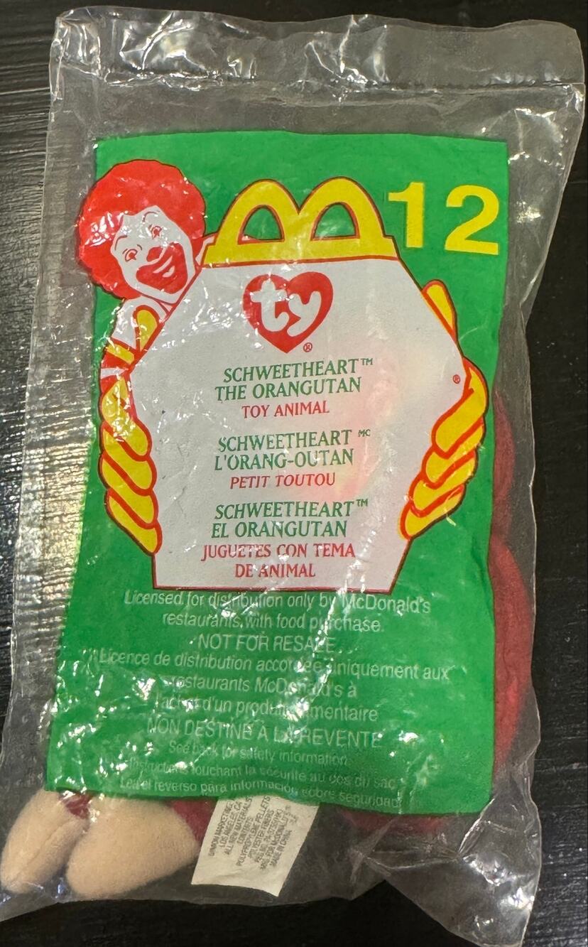 McDonald's Ty Beanie Baby 2000 Schweetheart the Orangutan #12